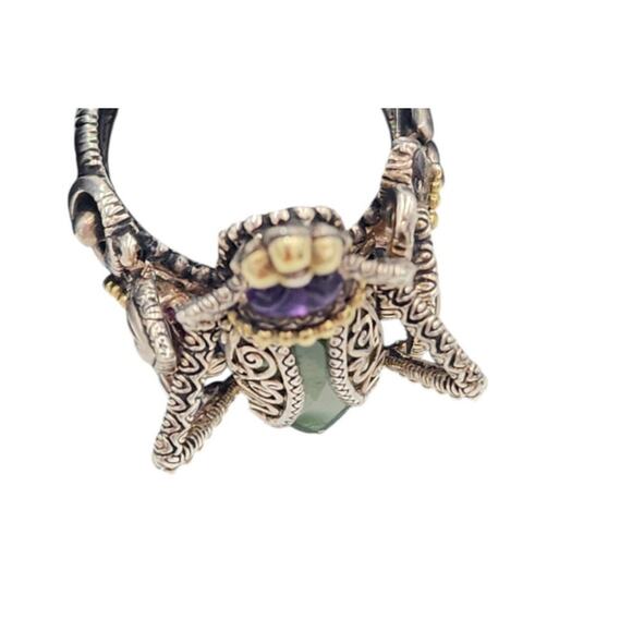 Barbara Bixby Jewelry Grasshopper Sterling Silver 18K Gold Filigree Ring Size 10 - Picture 14 of 16